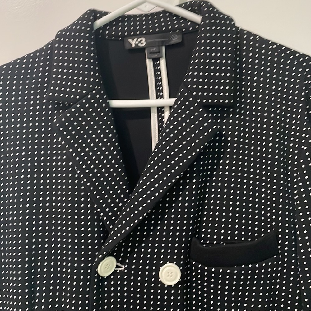 Y-3 Adidas Yohji Yamamoto mens polka dot cotton blazer - Picture 5 of 13